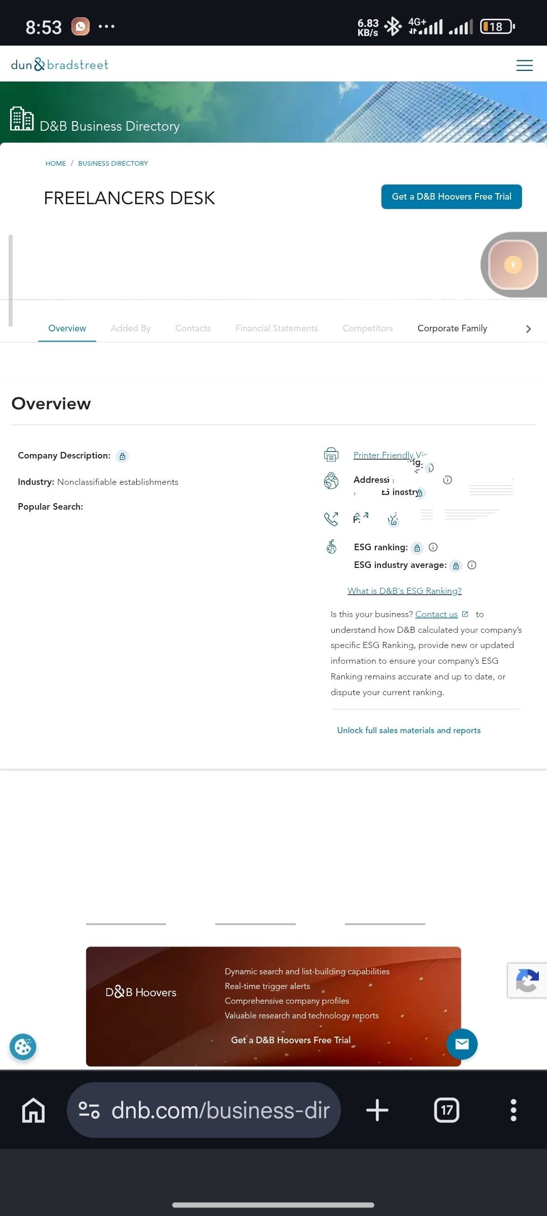 DUNS Screenshot