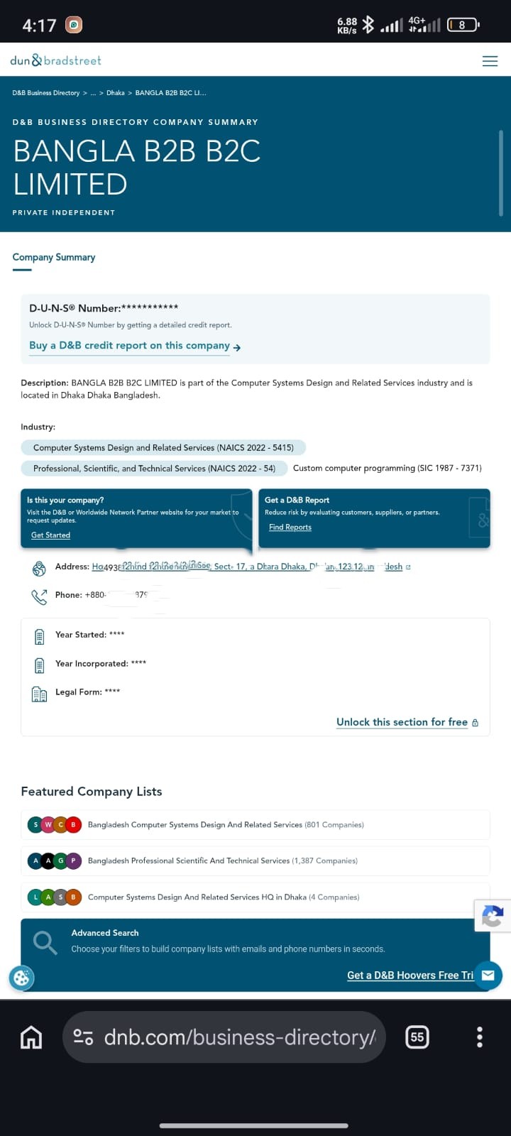 D-U-N-S Number registration proof #3 — verified business record obtained by NurApps