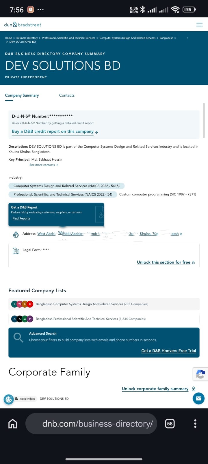 D-U-N-S Number registration proof #8 — verified business record obtained by NurApps