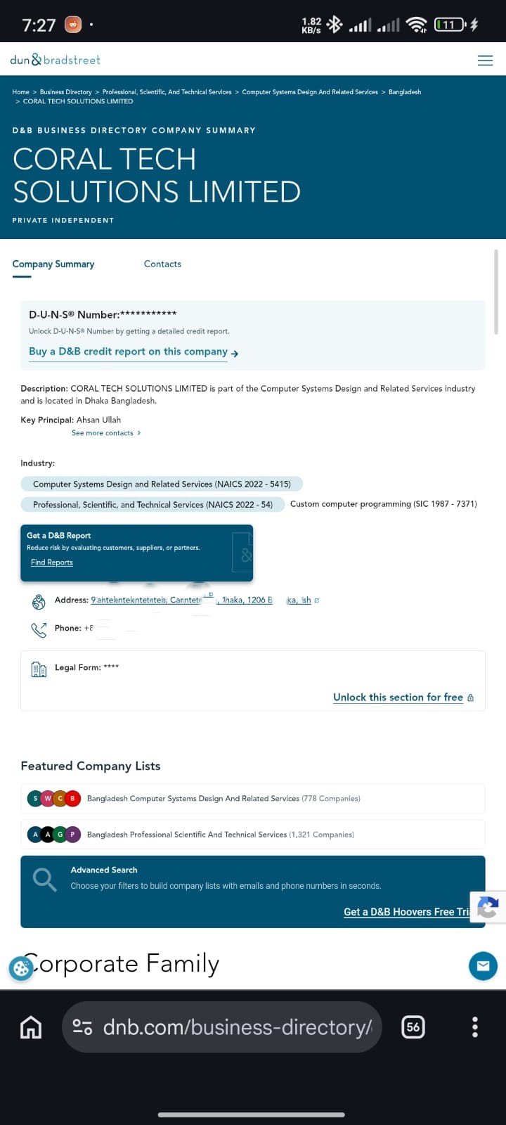 D-U-N-S Number registration proof #11 — verified business record obtained by NurApps
